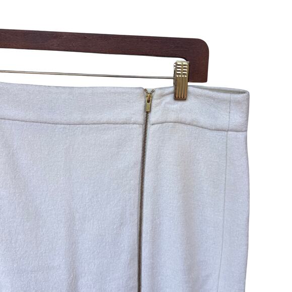 Banana Republic Boucle Side Zip Skirt Cream Exposed Zip Lined Work Office NWT - Picture 6 of 9